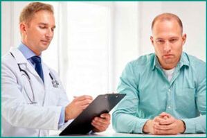 The patient at the admission of the doctor
